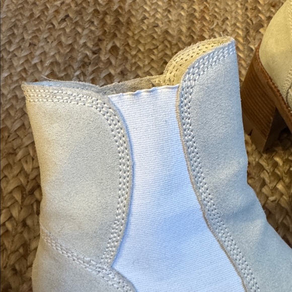 Free People x Jeffrey Campbell 6.5M Cream White Suede Leather Platform Boots - Picture 3 of 10